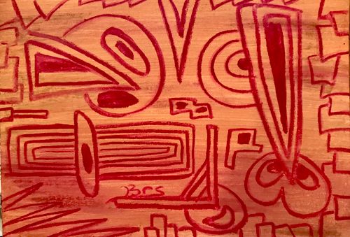 Desert Glyphs on Wood